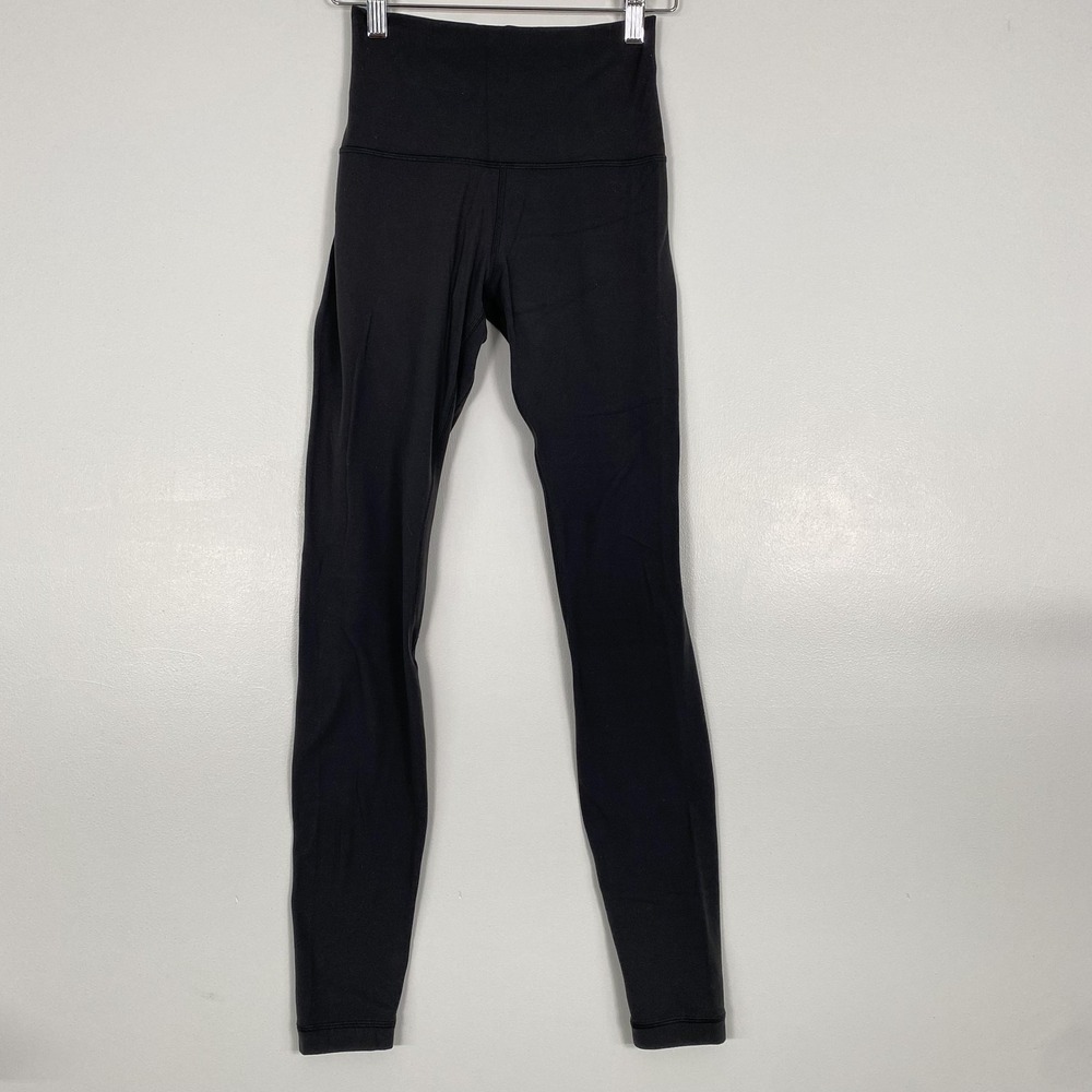 Lululemon Leggings Womens 4‎ Black High Rise Ankle Yoga Gym Pants Activewear